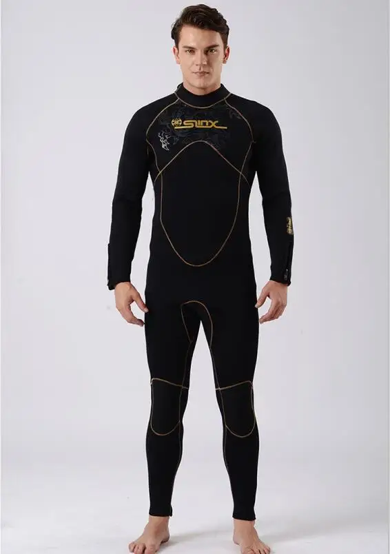 New Men Plus Size Diving Suits Wetsuit Fleece Keep Warm 5mm Neoprene