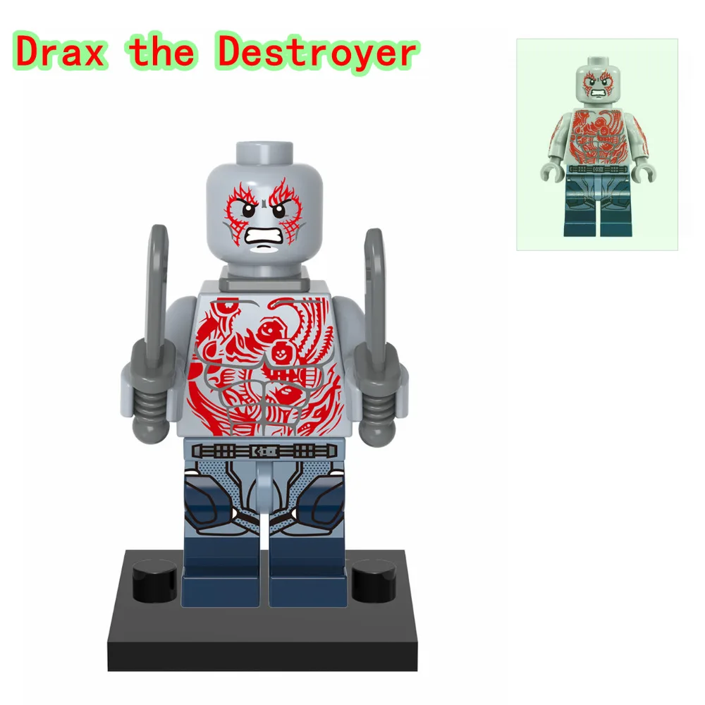 

Drax the Destroyer Bricks Single Legoing Iron Man Superheroes Guardians of the Galaxy Building Blocks Toys for Children XH606