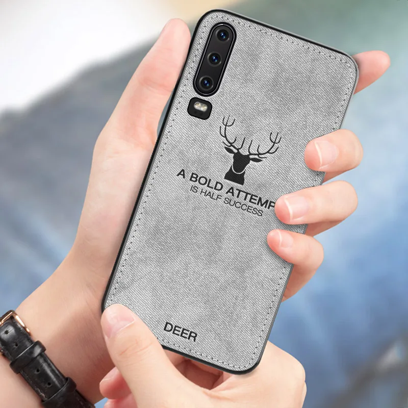 MAKAVO For Huawei P30 Pro Case Fabric Cloth Texture Soft Silicone Cover For Huawei P30 Lite Pro Phone Cases
