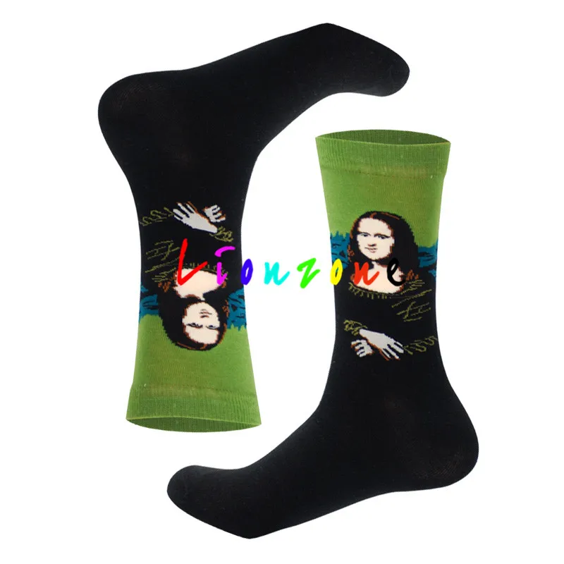 Lionzone Happy Socks женские носки больших размеров с фруктами и известными искусствами, дизайнерские носки хлопковые с забавным рисунком, уличная одежда, подарок для влюбленных