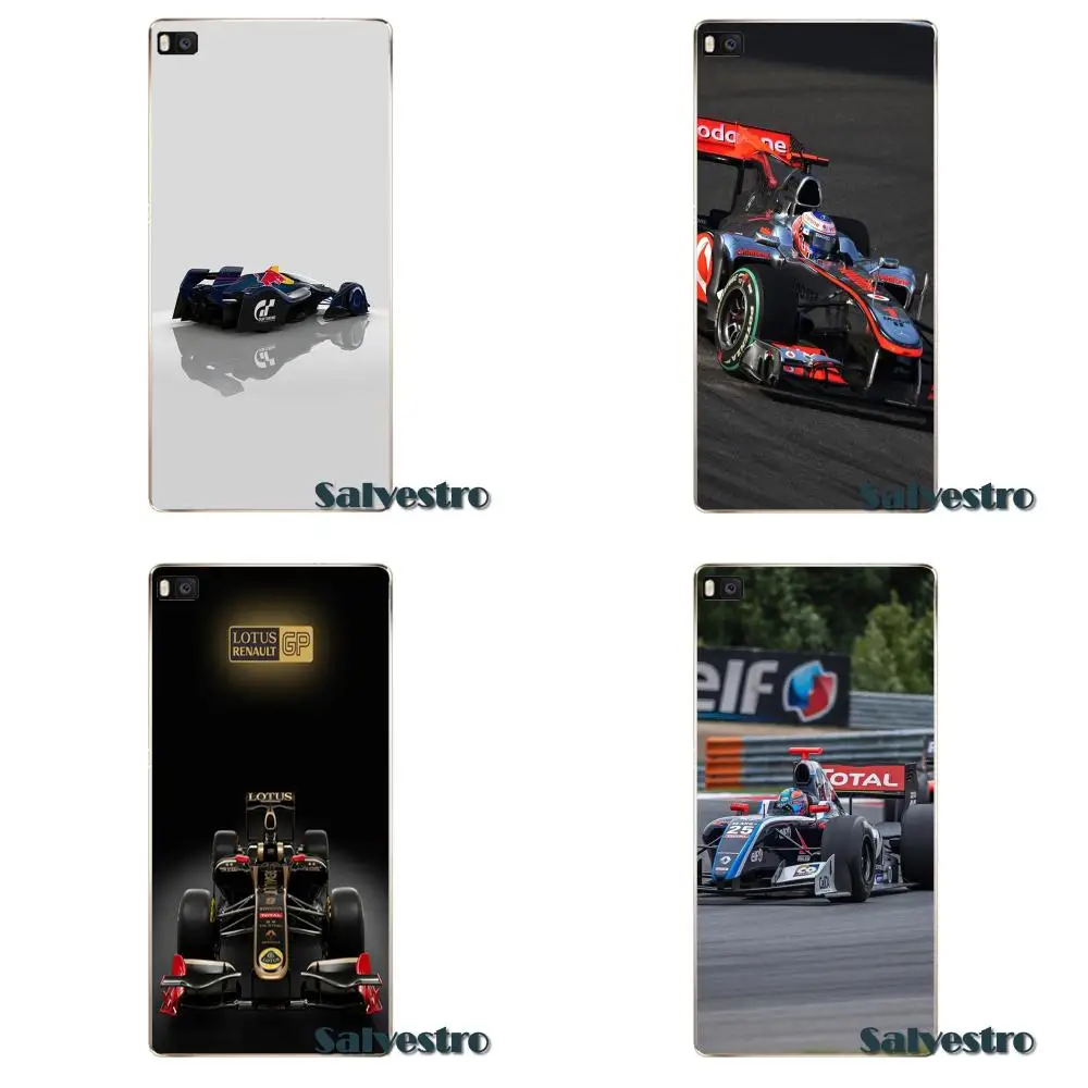 

For Huawei G7 G8 Honor 5A 5C 5X 6 6X 7 8 V8 Mate 8 9 P7 P8 P9 P10 Lite Plus TPU Accessories Pouches Formula 1 Cars Vehicles
