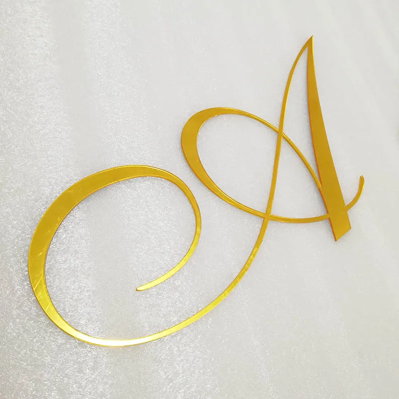 Personalized Mirror Gold Initial Name Sign Wedding Wall Decoration Capital Letter Door Sign Engagement Party Room Decor