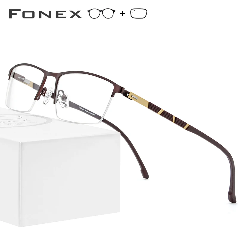 

Alloy Prescription Glasses Frame Men Ultralight Half Square Myopia Eyeglasses 2019 Hot Silicone Optical Frames Screwless Eyewear