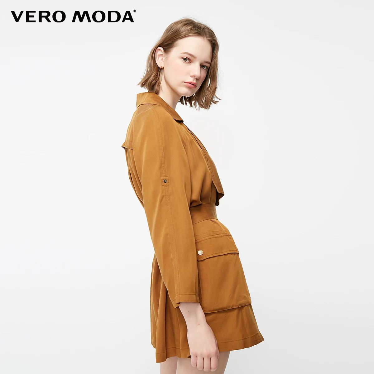 Vero Moda Женская лацкан регулируемые рукава Тренч | 319117503