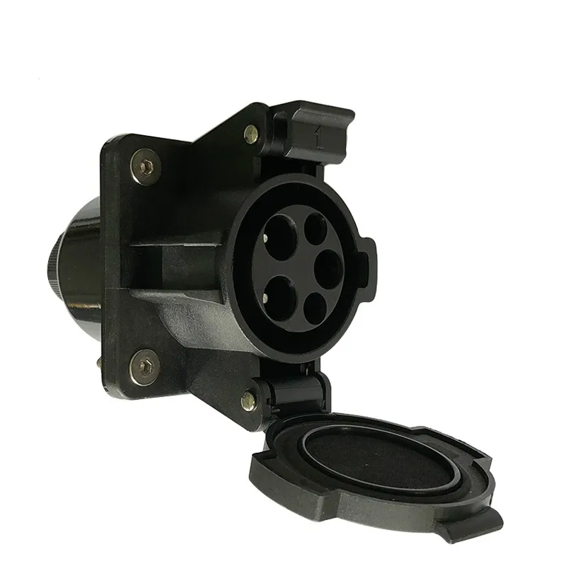 32A SAE J1772 AC inlet/socket/connector with 1m UL/TUV cable single phase Level 2 for EV/Electric C