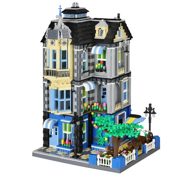

2313 Piece Bricks Coffee Shop Set Street View Creator Architecture Building Blocks Boy Birthday Gift Kids Toys For Children