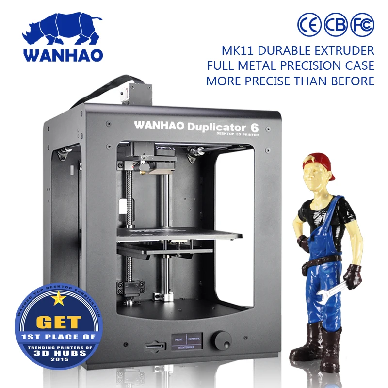 

WANHAO brand upgraded 3d printer D6 in faster printing speed and higher accuracy with printing size 200*200*180mm, mental frame