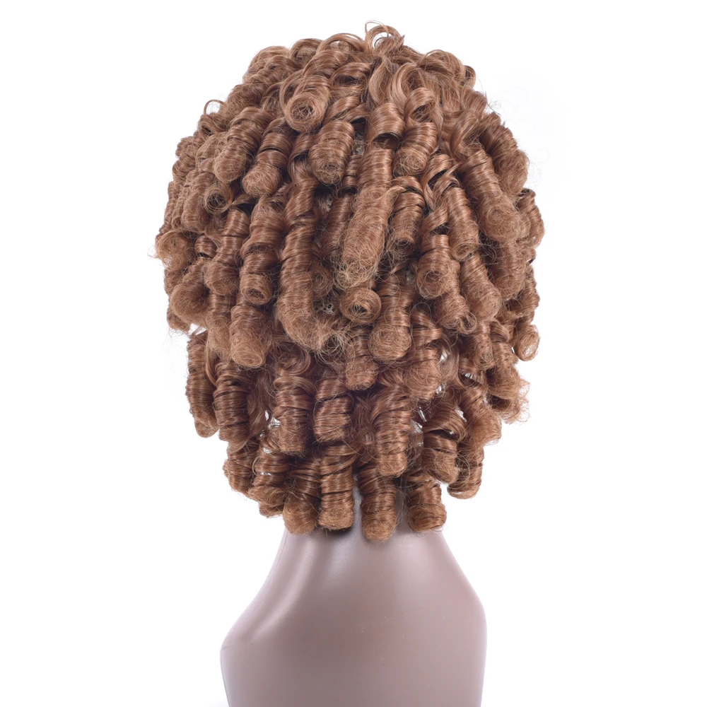 Soowee Curly Short Yellow Synthetic Hair High Temperature ...