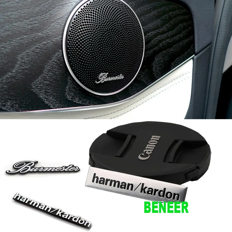

4pcs Aluminum car audio sticker car speaker sticker car interior decoration For Mercedes-Benz AMG BMW M