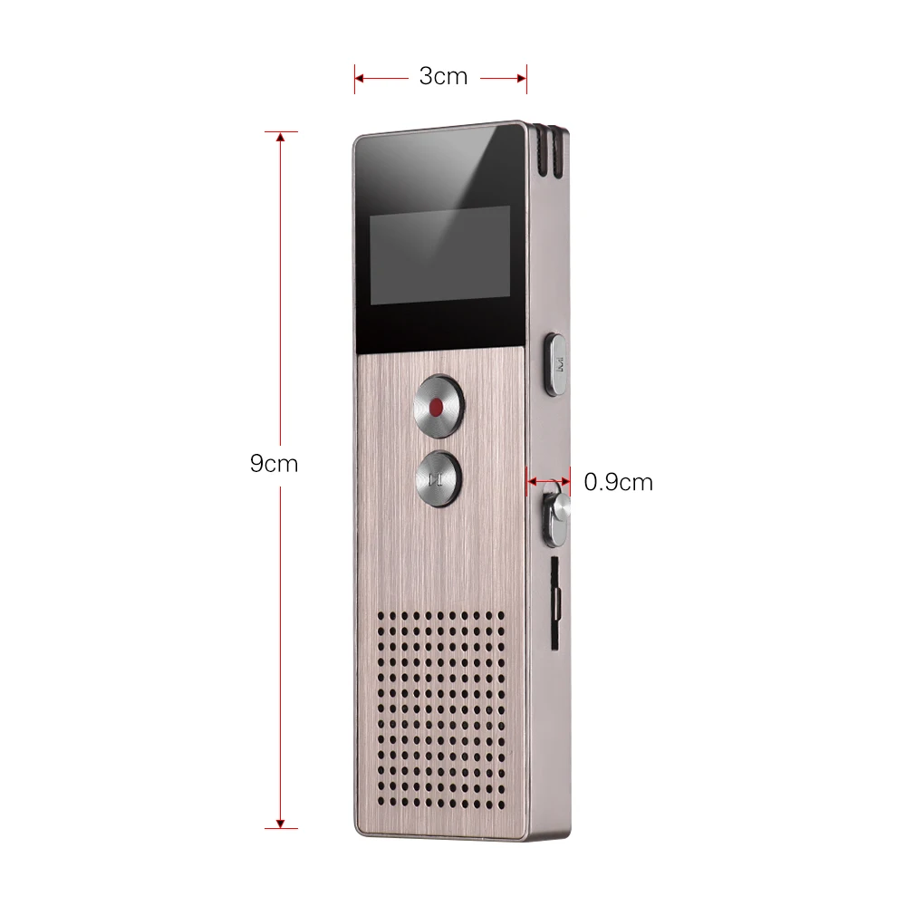 Aibecy M23 8 جيجابايت المهنية صوتي رقمي مسجل MP3 مويسك لاعب الصوت المنشط تسجيل مع مكبر الصوت بطاقة فتحة