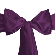 100 шт. сатиновая Баклажан элегантный стул свадебные пояса галстук-бабочка задний стол бегун для свадебной вечеринки Банкетный Декор