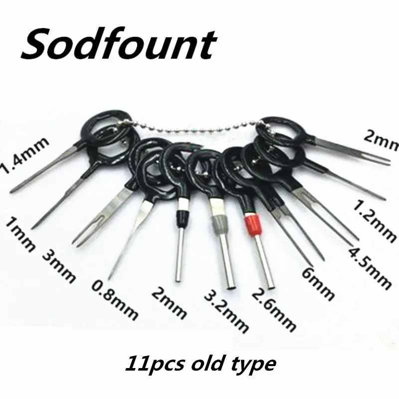 3pcs, 8pcs, 11pcs Car Plug Circuit Board Wire Harness Terminal Extraction Pick Connector Crimp Pin Back Needle Remove Tool - Цвет: 11pcs old