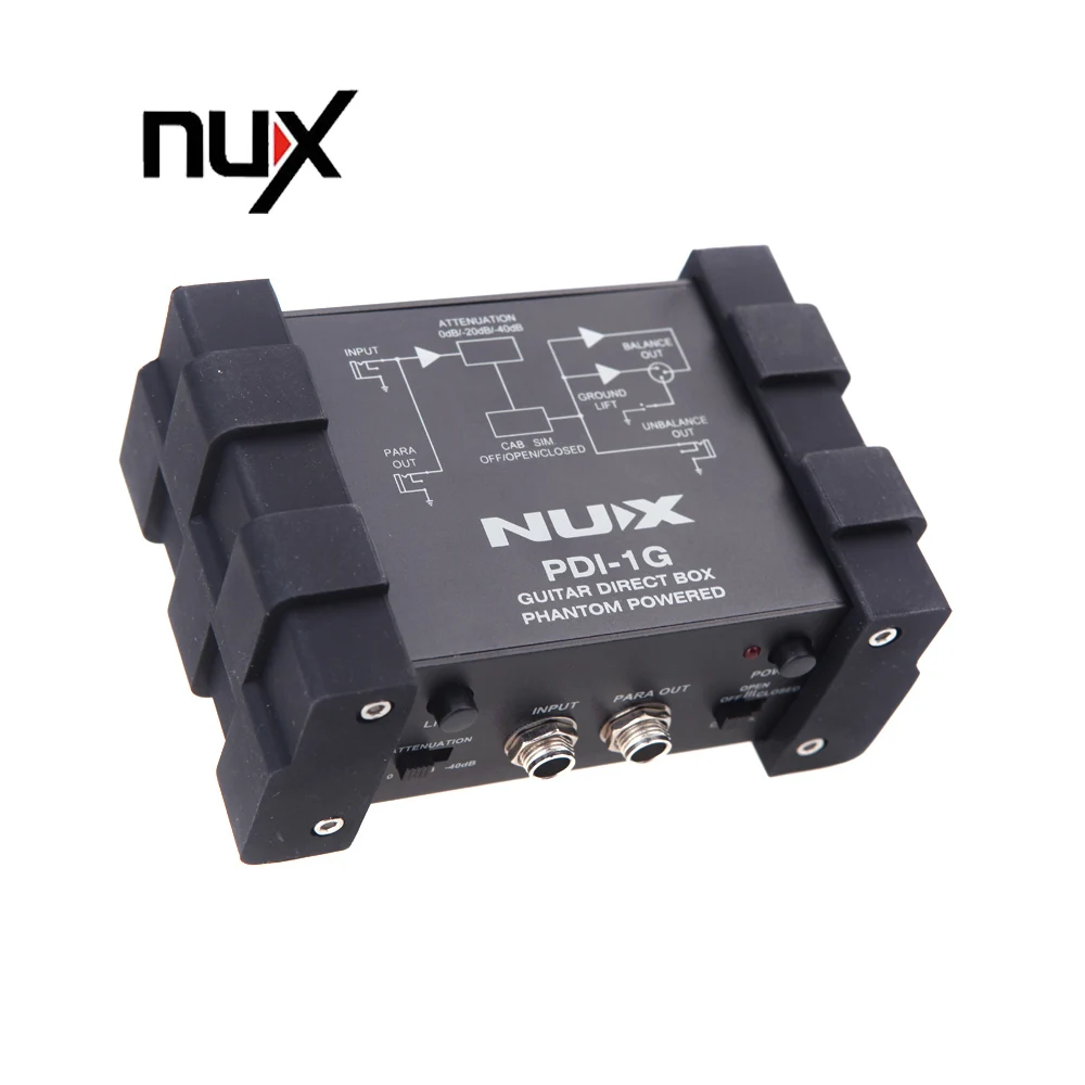 NUX PDI-1G гитары прямого впрыска Phantom power Box аудио микшер Para Out компактный дизайн металлический корпус