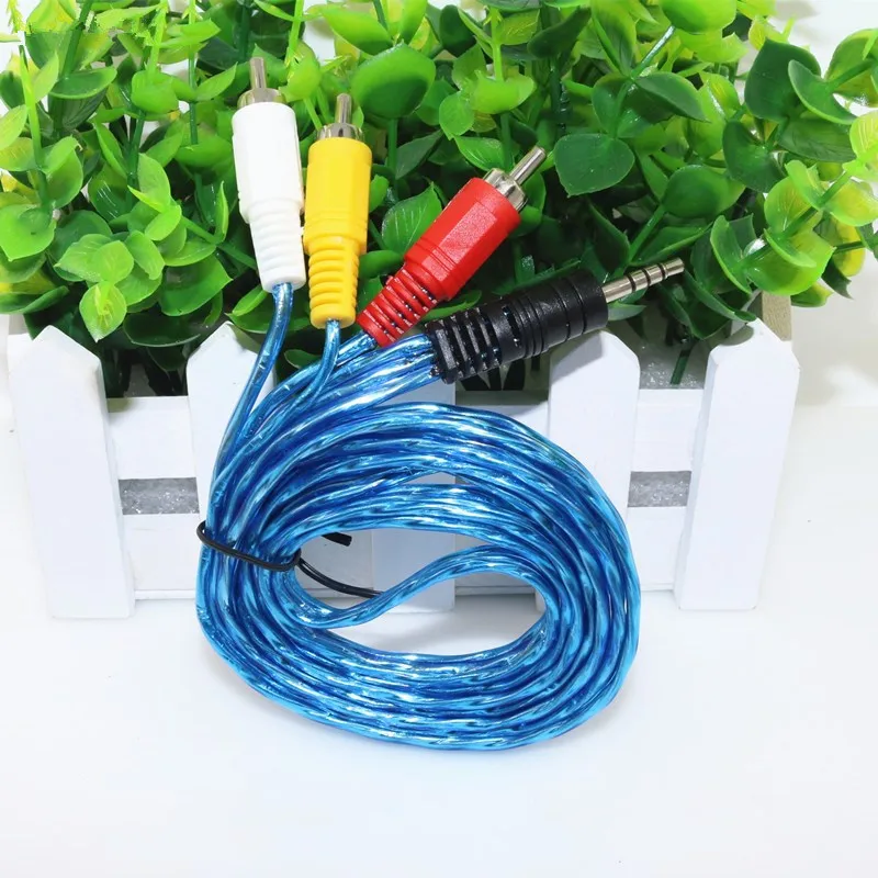 

1PC Multimedia Audio Cable Wire 3.5MM Jack Male To 3 RCA Adapter Cable Audio Video Cable DVD EVD Convertor Length 1.5M