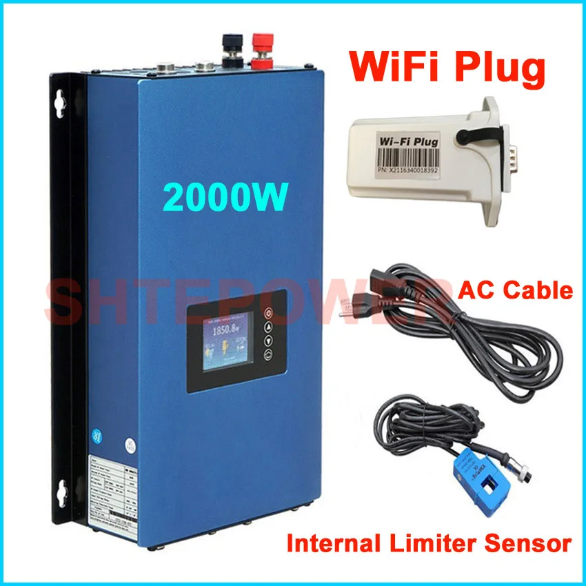 

2000W Solar battery disharge mode inverter with internal limiter and wifi plug MPPT 2KW DC 45-90V convert to AC 220v 230v