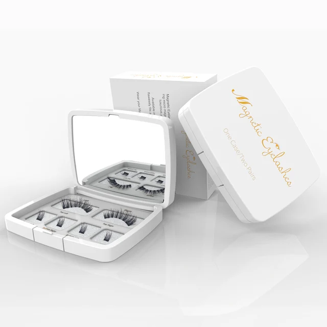 Genailish 3D Magnetic Eyeashes false eyelashes 1 pair 3d eye lashes extension lashes natural custom packaging Box Acrylic SCT05 5