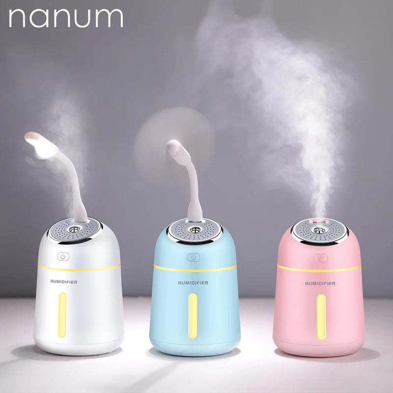 

Car air freshener 3 in 1 Small Q Humidifier Ultrasonic Diffuser USB Fan LED Light Mini Humidifiers Air Purifier Mist Maker
