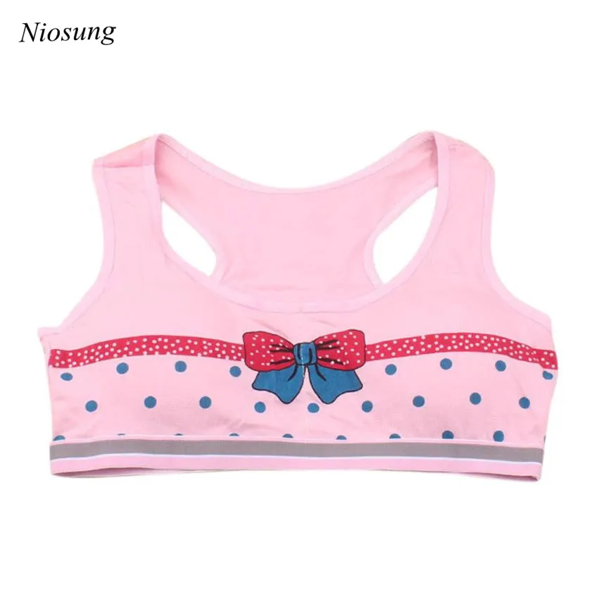 Kids Girls Printing Cotton Underwear Training Bra Sleeping Vest Children Underclothes Comfortable Girls Sport Undies v