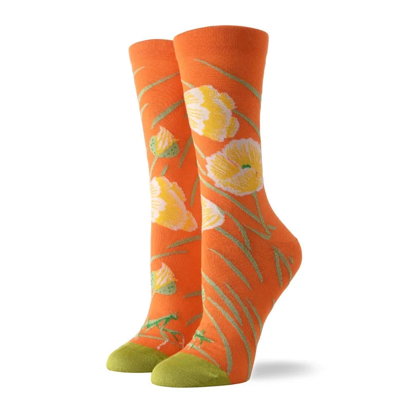 [Wploikjd] цветочный смешные носки искусства красочный хлопок мужской завод женские, унисекс носки счастливые носки женские носки, Calcetines Mujer Divertidos - Цвет: 10