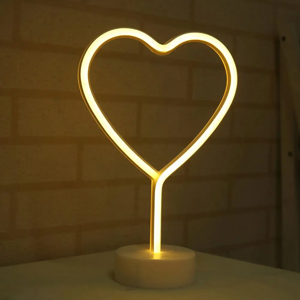 Светодиодный неоновый Ночной светильник в форме ананаса, кактуса, настольная лампа на батарейках для детской комнаты, Настенный декор 35 - Испускаемый цвет: Тёплый белый