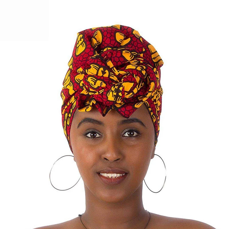 Batik Printed Headwrap Bow Printing Headwear Head Covers Women