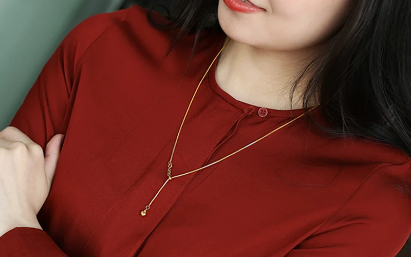Sinya 18k Au750 gold necklace Chain DIY Multifunctional Pendant necklace for Mum women girls lover Y style adjustable chain (3)