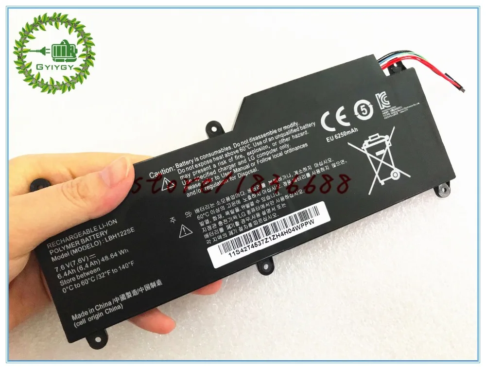GYIYGY 7 6 V 6.4AH 48.64wh LBH122SE Аккумулятор для ноутбука LG U460 U460-G U460-K.AH50K AH5DK U460-M.AFB5L планшет |