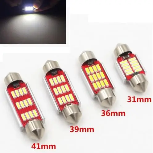 

Factory 31MM/36/39/41MM Car Ceiling Light Decoding Double Angle Bulb License Plate Led 4014 6000K Car Reading Light che pai deng