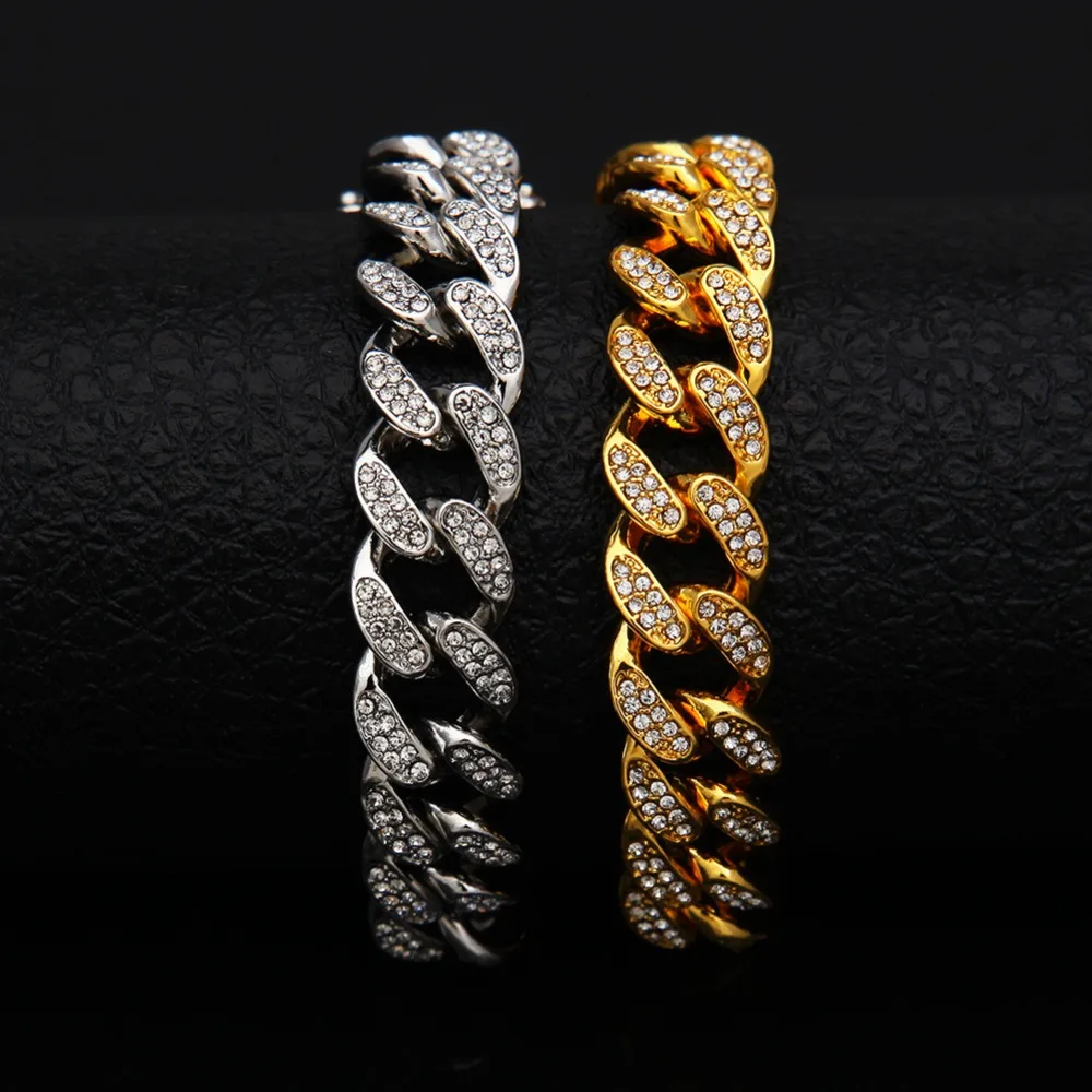 13mm Iced Out Cuban Necklace Chain Hip hop Jewelry Choker Gold Silver Color Rhinestone CZ Clasp for Mens Rapper Necklaces Link - Image 4
