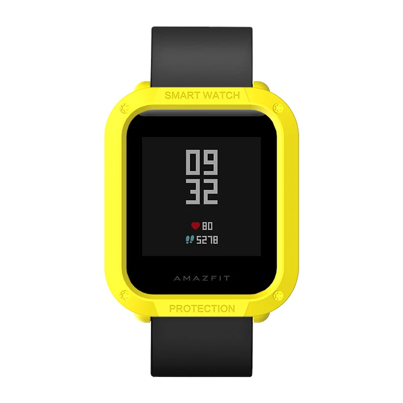 Amazfit Bip чехол PC Защитная крышка для Xiaomi Huami бампер Оболочка Легкий Смарт-часы аксессуары Молодежные красочные - Цвет: Yellow