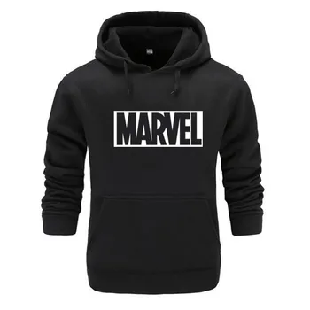 

Fashion Brand 2018 Autumn And Winter Brand Sweatshirts Men High Quality MARVEL letter printing fashion mens hoodies