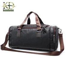 Men’s Large Capacity PU Leather Sports Bag Gym Bag