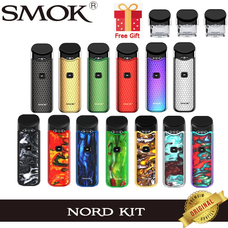 Оригинальная электронная сигарета Smok Nord Pod Starte Kit с аккумулятором 1100 мАч 3 мл