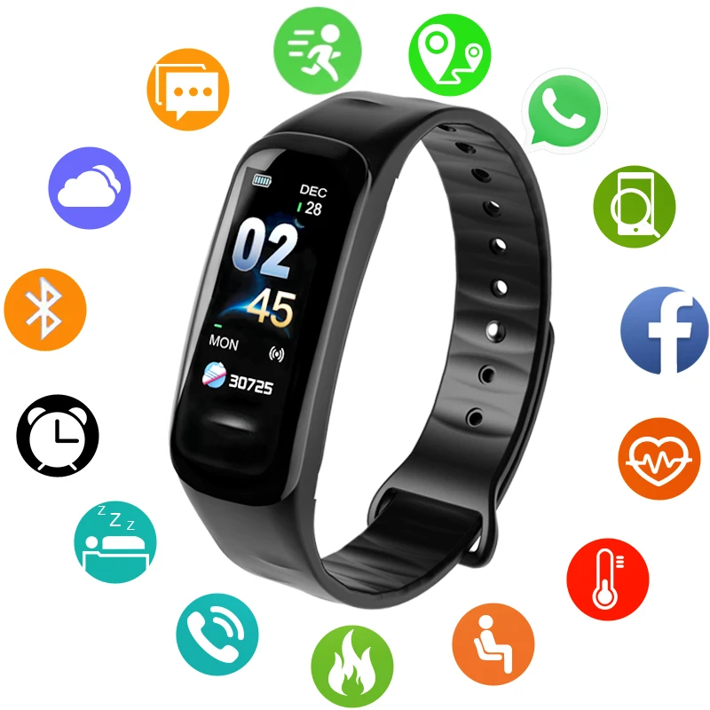 

BANGWEI Men Smart Watch Waterproof Fitness Bluetooth Smart Digital Watch Heart Rate Monitor Watch Vibrating Call Reminder+Box