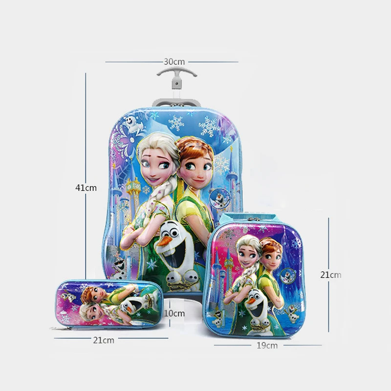 Children Wheeled Backpack Children's School Backpack with Wheel Trolley Luggage Boys Girls School Backpack Gift Bag