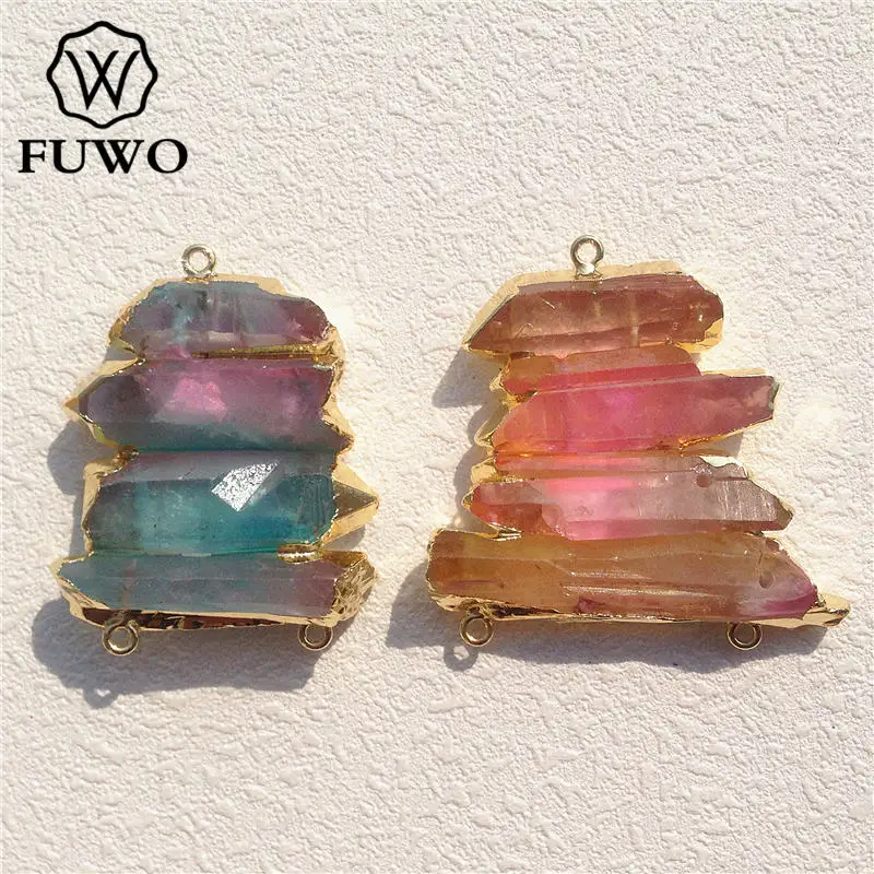 Подвеска коннектор fewo Aura с тремя петлями из 24 каратного золота