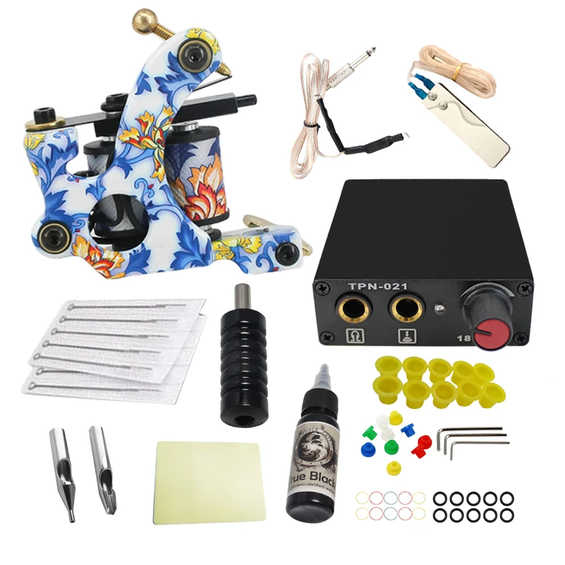 

Beginner Tattoo kit Complete Equipment rotary 1 Tattoo set Machine Gun Inks Power Supply Cord Kit Body Beauty DIY Tools