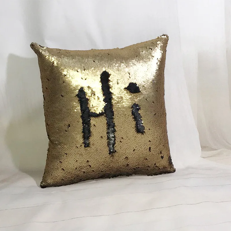 Decorative luxurious reversible Pillow Mermaid Sequin Square Hidden Zipper Sofa Cushion cuscini almofada coussin cojines betis