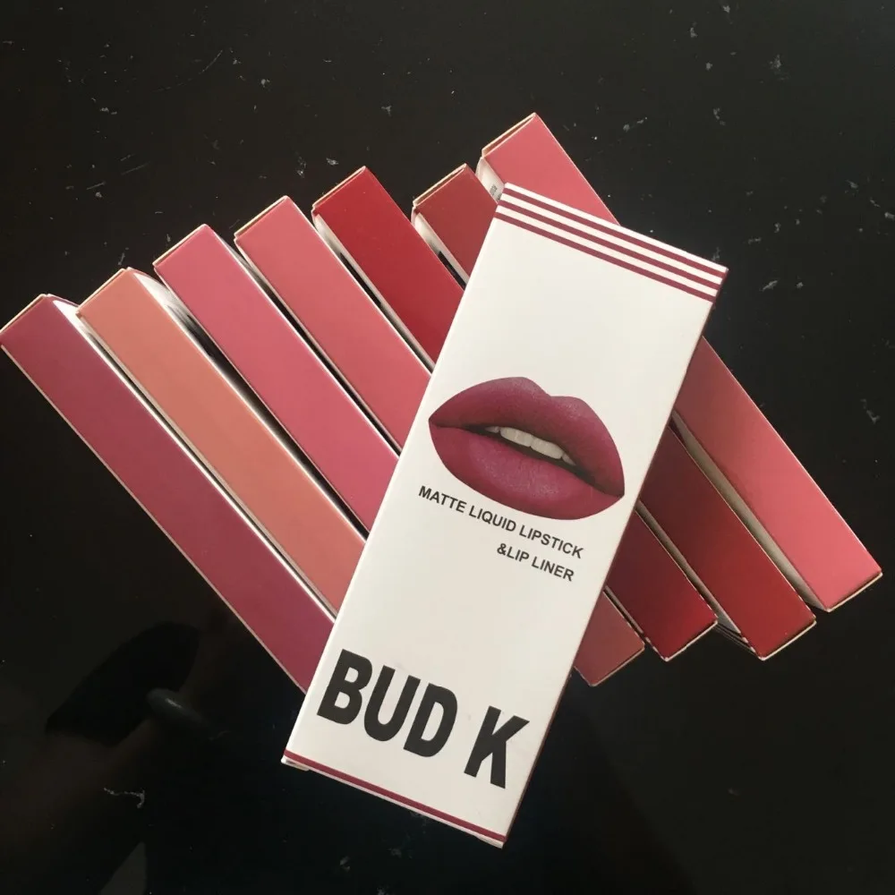 Набор косметики для губ BUD K модный матовый блеск жидкая помада макияж длительная