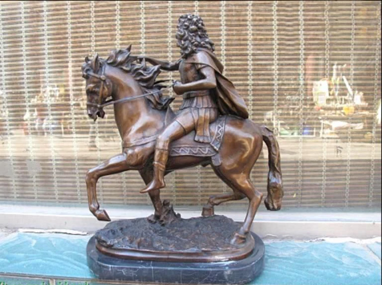 

Western 100% Bronze Marble statue art Greek soldiers riding Art Sculpture