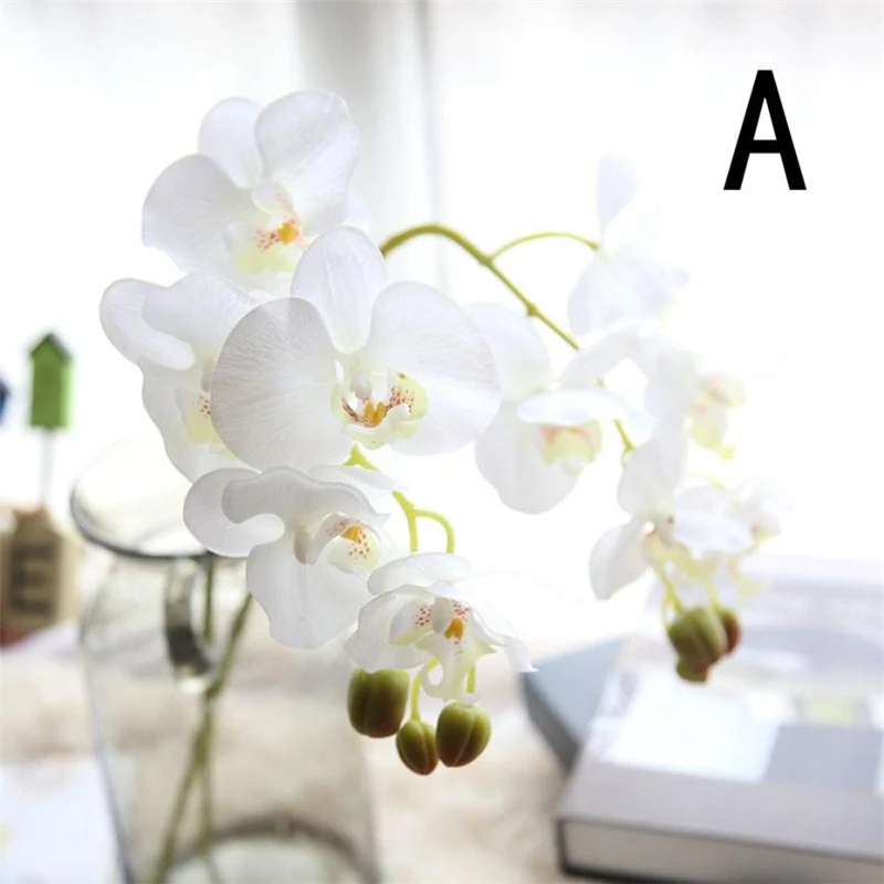  Wedding Colorful Artificial Fake Silk Flower Phalaenopsis Butterfly Orchid Waterproof beautiful Decor hot sale C0312#30        03