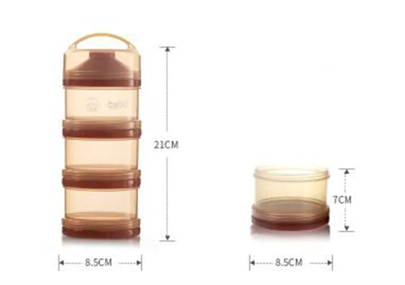 4 слоя коричневого цвета портативная детская молочная смесь коробка для хранения еды контейнер для новорожденных детей