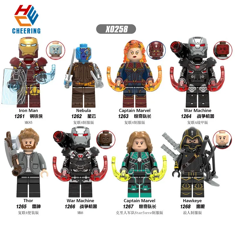 

Single Sale Avengers 4 Iron Man MK58 Nebula Figures War Machine Captain Hawkeye Endgame Gift Building Blocks Toys for Kids X0258
