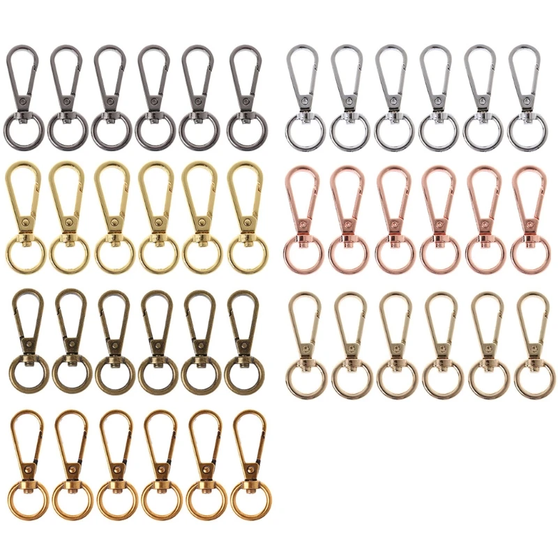 THINKTHENDO 6pcs Swivel Clasp Spring Snap Hook Key Ring Chain Bag Hardware Accessories