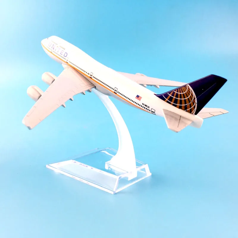 16 см Air United Boeing 747 самолет Игрушечная модель самолета металлического сплава литья