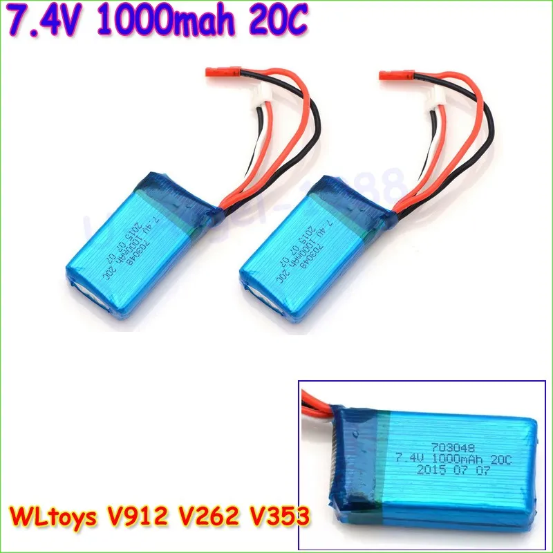 2 шт./лот 7 4 В 1000 мАч 20C батарея льва для WLtoys V912/WLtoys V262/WLtoys V353 V333 | Игрушки и хобби