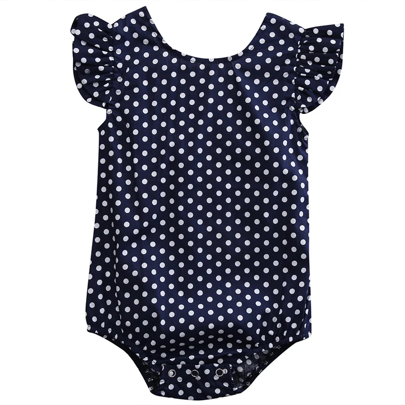 2017 Infant Baby Girls Rompers Summer Cotton Baby Girl Clothes Blue