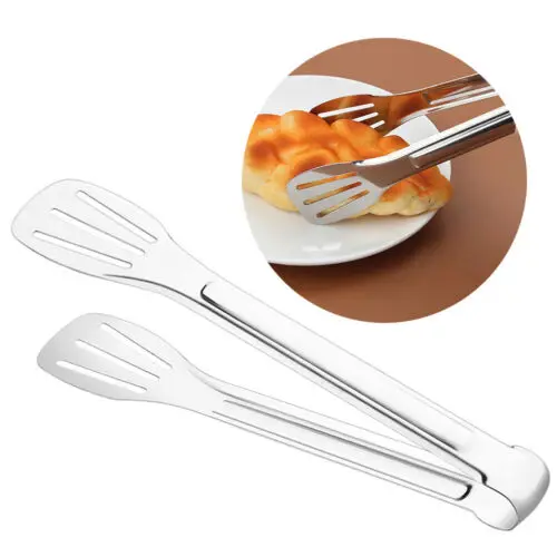 

Stainless Steel Food Tongs Barbecue Salad Bread Steak Pasta Cooking Clip Kitchen Multifunction BBQ Tools Food Plier 12 Inches