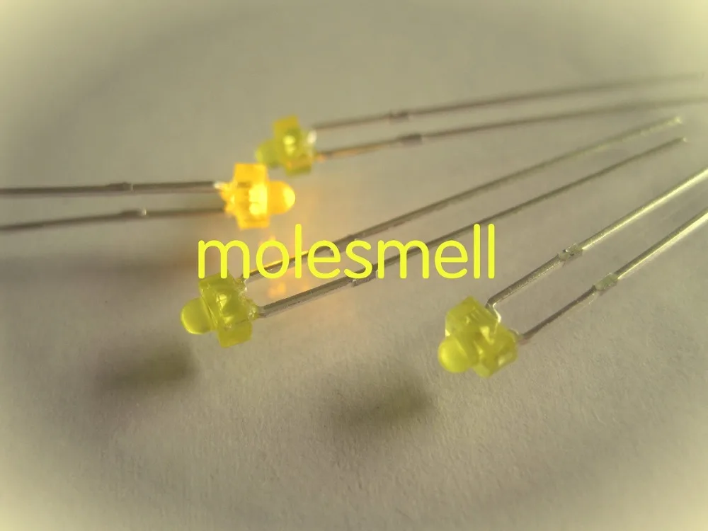 100pcs 1.8mm yellow Diffused yellow LED Lamps yellow lens led big/wide