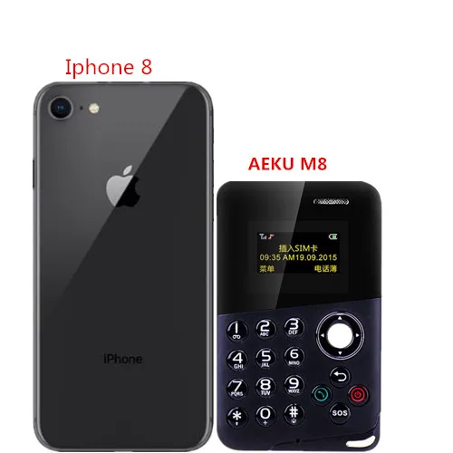 AEKU M8 Mini Card Phone Low Radiation Bluetooth Message